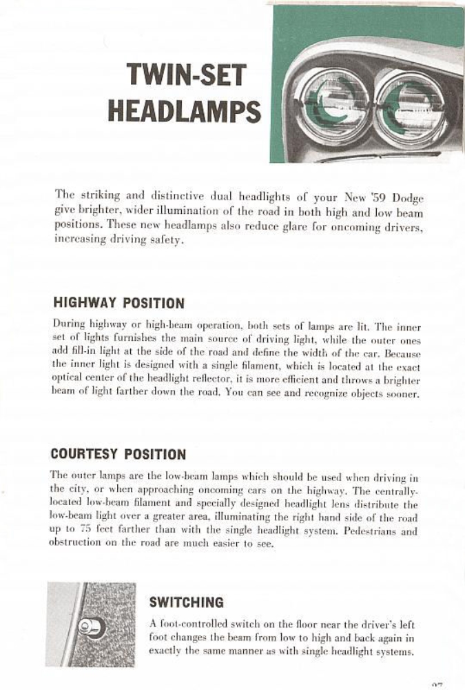 1959 Dodge Owners Manual
